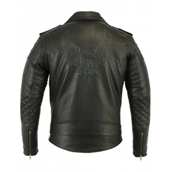 Men’s Classic Black Leather Biker Jacket