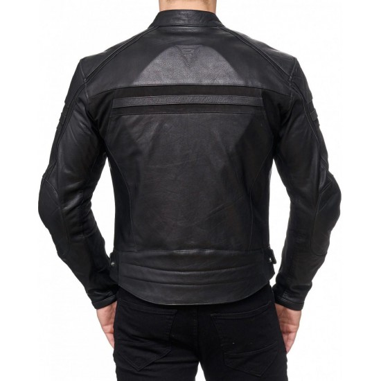 Men’s Black Quilted Leather Biker Jacket