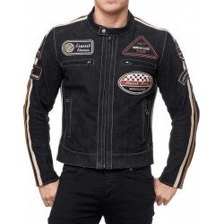 Men’s Classic Black Leather Moto Jacket