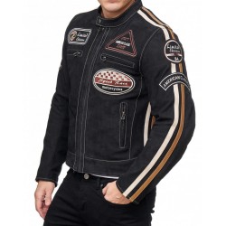 Men’s Classic Black Leather Moto Jacket