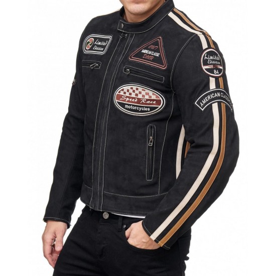 Men’s Classic Black Leather Moto Jacket