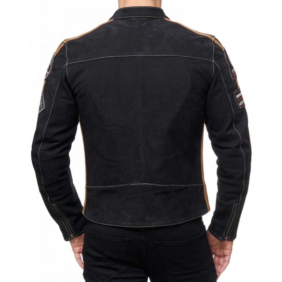 Men’s Classic Black Leather Moto Jacket