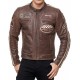Men’s Vintage Brown Leather Racing Jacket
