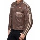 Men’s Vintage Brown Leather Racing Jacket