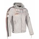 Men’s Grey Hooded Leather Biker Jacket