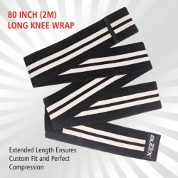 Knee Wraps for Weightlifting Black/White, 80"