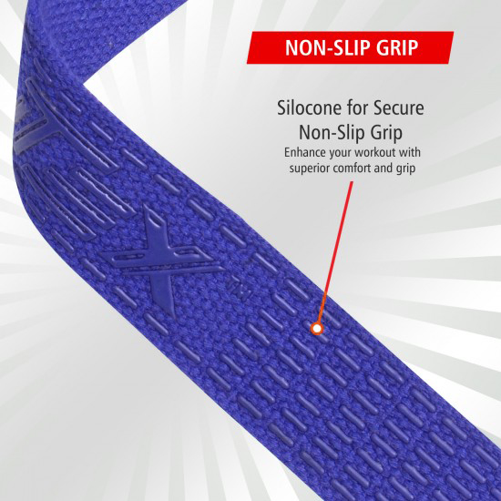 Lifting Wrist Straps Blue with Silicone 24 inch