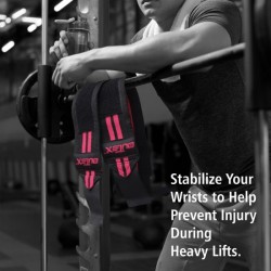 Wrist Wraps for Weightlifting Black/Dark Pink, 18”