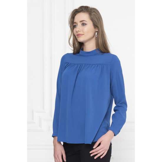 For You Moda Women's Front Smocking Detailed Saks Blouse