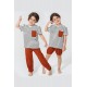 For You Kids Organic 3 Piece Pocket Anchor Embroidered Tile Pajamas Set