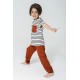 For You Kids Organic 3 Piece Pocket Anchor Embroidered Tile Pajamas Set