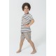 For You Kids Organic 3 Piece Pocket Anchor Embroidered Stone Pajamas Set