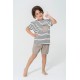 For You Kids Organic 3 Piece Pocket Anchor Embroidered Stone Pajamas Set