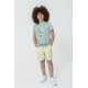 For You Kids Mars Airplane Pattern Light Green T-shirt Shorts PT