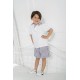 For You Kids Shirt Collar Anchor Embroidered Bottom Top PT
