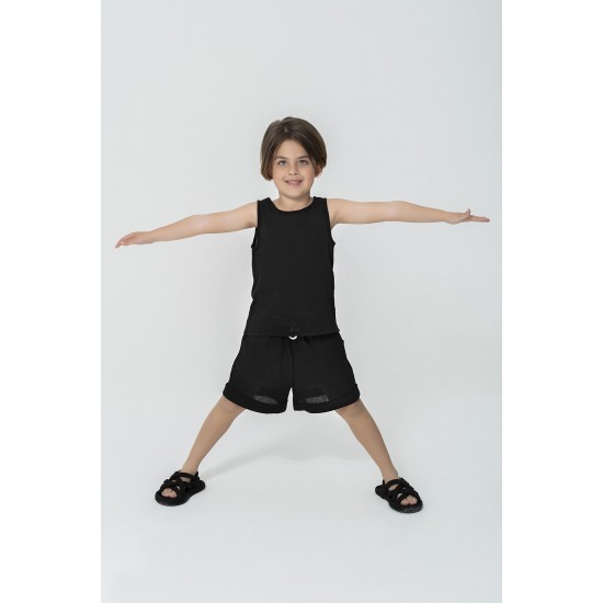 For You Kids Tank Top Shorts Black Bottom Top PT
