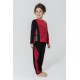 For You Kids 4-Piece For You Pop Corn Pattern Red Black Pajamas Set