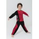 For You Kids 4-Piece For You Pop Corn Pattern Red Black Pajamas Set