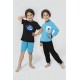 For You Kids 4-Piece Octopus Pattern Blue Black Pajamas Set