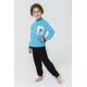 For You Kids 4-Piece Octopus Pattern Blue Black Pajamas Set