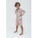 For You Kids 4-Piece Black Tie Dog Pattern Pajamas Set