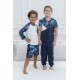 For You Kids 4 Pieces Navy Blue Camouflage Pattern Pajamas Set