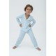 For You Kids 4-Piece Bicycle Pattern Ice Blue Pajamas Set
