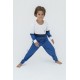 For You Kids Blue and Blue Kids Patterned Pajamas Set of 4