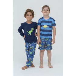 For You Kids Dinosaur Pattern Blue Pajamas Set of 4