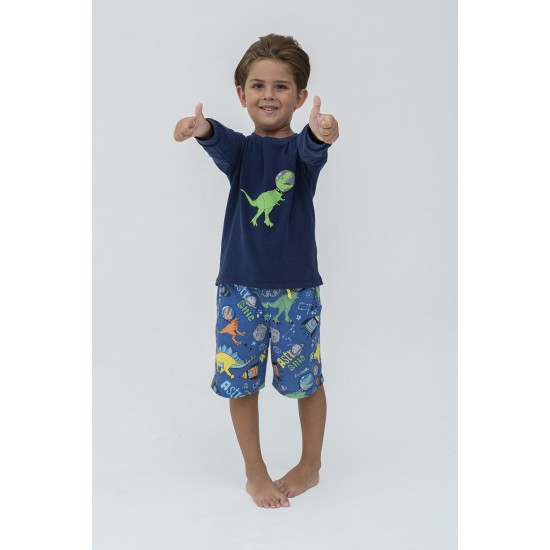 For You Kids Dinosaur Pattern Blue Pajamas Set of 4