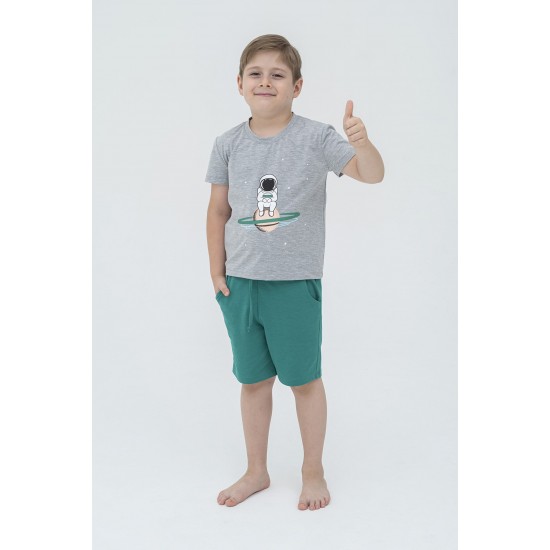 For You Kids Astronaut Patterned Green Pajamas Set of 4