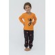 For You Kids 4-Piece Basketball Pattern Orange Pajamas Set