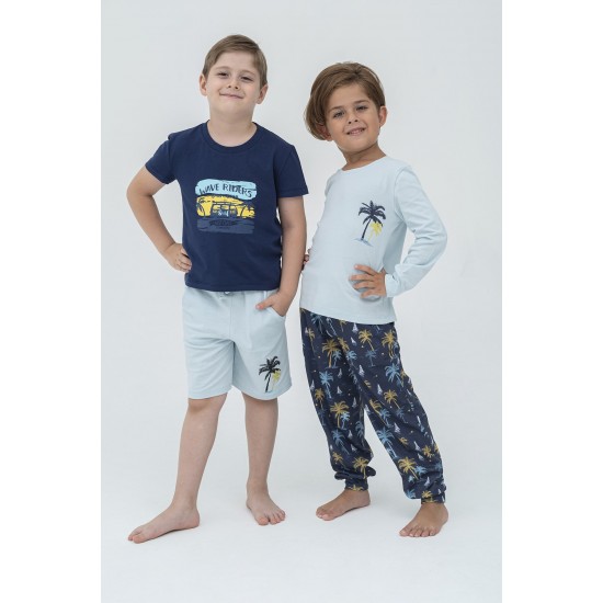 For You Kids 4-Palm Pattern Pajama Set