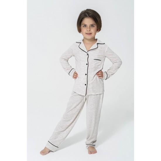 For You Kids 3-Piece Black Long White Pajamas Set