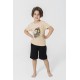 For You Kids 4-Piece Lion Pattern Brown Pajamas Set