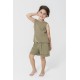 For You Kids Suspended Athlete Shorts Khaki Bottom and Top Set