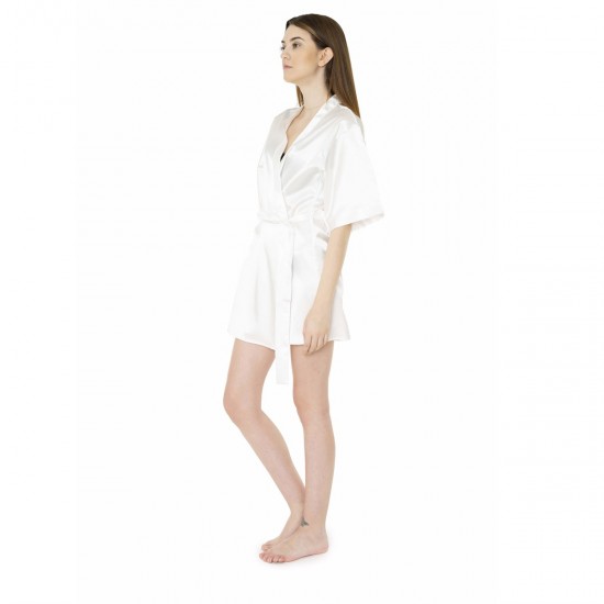 For You Moda Black Bride Embroidered Ecru Satin Bridal Gown