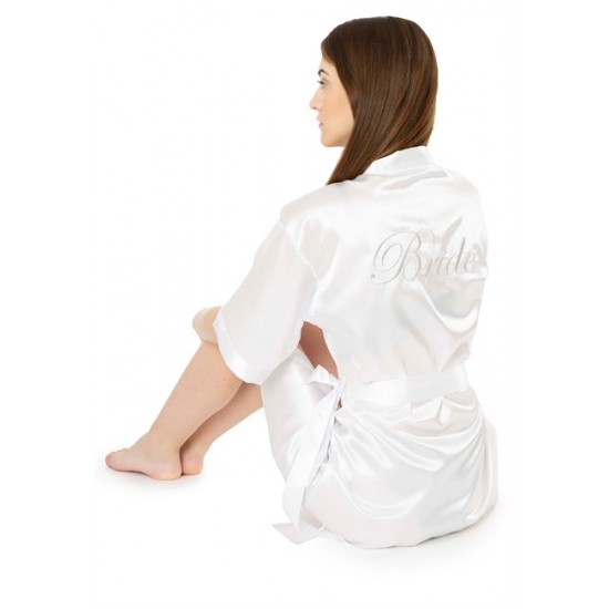 For You Fashion Women's Satin Silver Bride Embroidered Ecru Bridal Gown