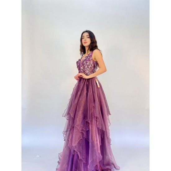 Purple Sleeveless Bridal Dresses