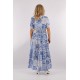 Plus Ditsy Floral V-Ausschnitt A-Linien-Kleid mit geraffter Taille