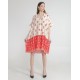 Spring V-neck Milk Silk Dress Summer Large Size Beach Dress Woman Printing Dress