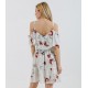Spaghetti Strap White Floral Mini Dress
