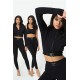 For You Fit 3-Piece Black Activewear Set