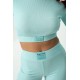 For You Fit 4 Pcs Green Rib Knitted Activewear Set