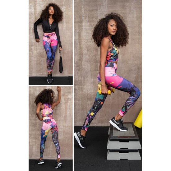 For You Fit 3 Pcs Colorful Plain Pattern Activewear Set
