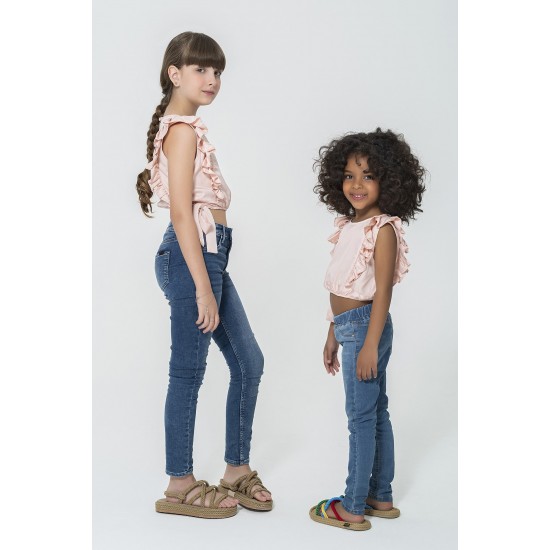 For You Kids Ruffle Rose Gold Blouse