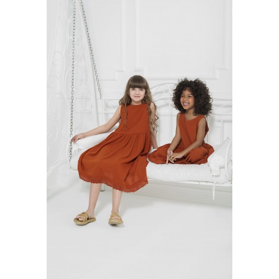 For You Kids Organic Hemline Lace Tile Dress