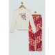 For You Kids 4-Piece Flowers Printed Black Pajamas Set