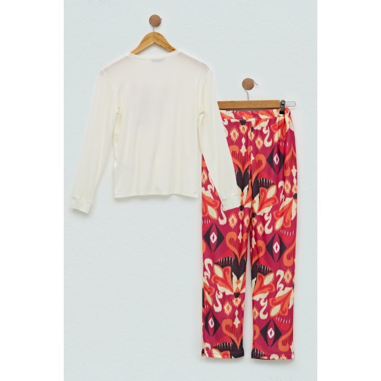 For You Kids 4-Piece Flowers Printed Black Pajamas Set