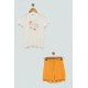 For You Kids 4 Pcs Strong Printed Ecru Pajamas Set
